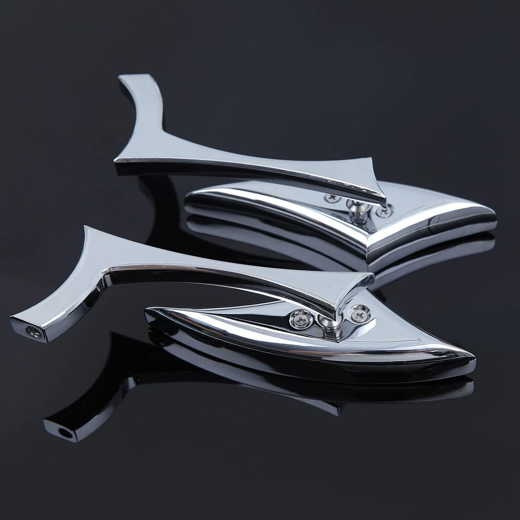 Chrome Motorcycle Side Mirrors Blade Compatible with Honda Yamaha Harley Road King Street Electra Glide Road Glide Dyna Softail