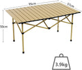 Wind Tour Portable Camping Table Folding Side Table Aluminum Lightweight Table with Carry Bag for Outdoor Cooking Hiking Picnics BBQ Travel (37.4 * 22.4 * 19.7Inches,Khaki)