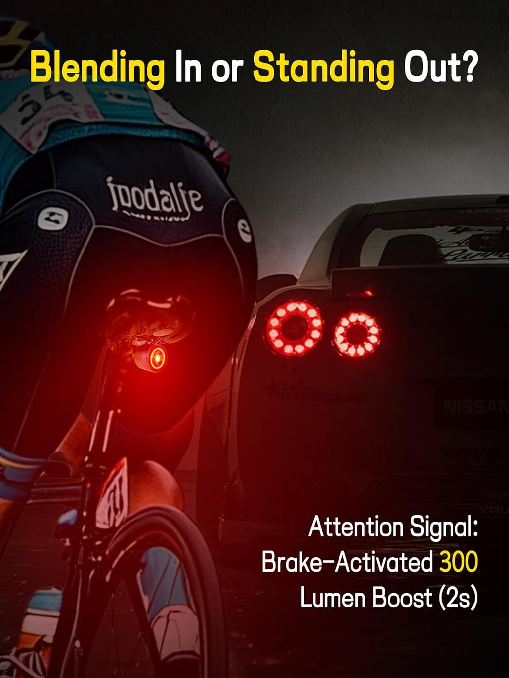Variable Brightness Bike Tail Light with Dual-Button Control