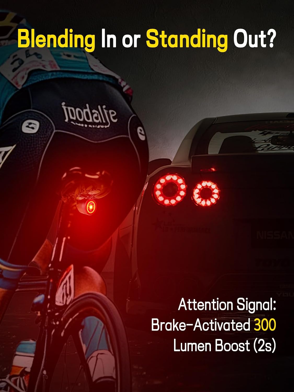 Variable Brightness Bike Tail Light with Dual-Button Control
