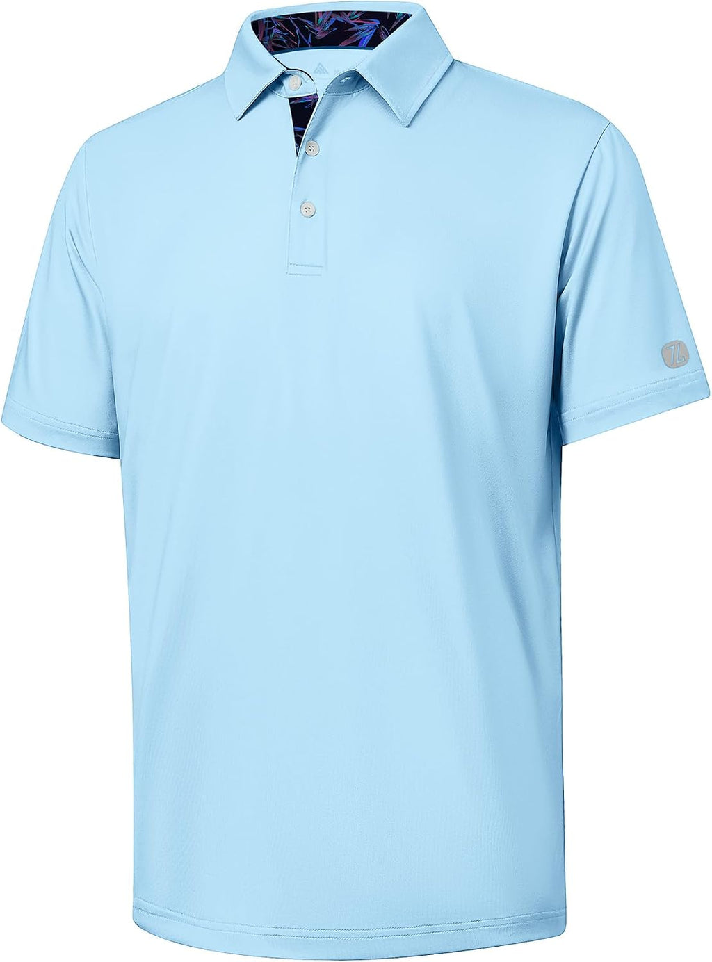 ZITY Golf Shirts for Men Short Sleeve Moisture Wicking Solid Performance Designed Print Collared Casual Polo Shirt