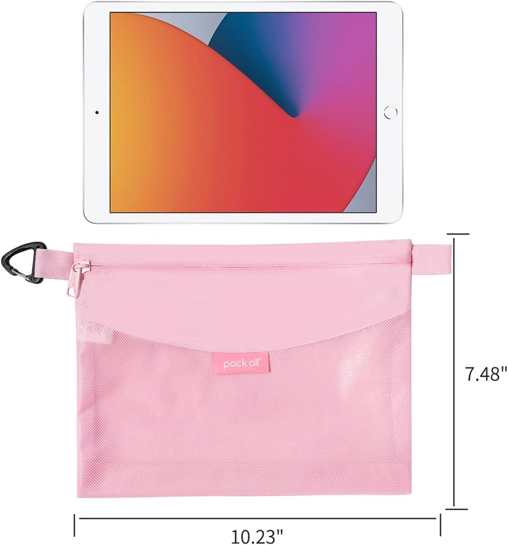 pack all Water-Resistant Zipper Pouch, Mesh Zipper Bag, 10.23"x7.48"