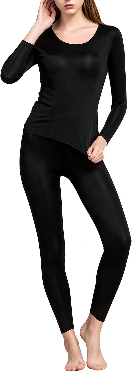 Women's Thermal Underwear Base Layer with Fleece Lined Winter Cold Weather