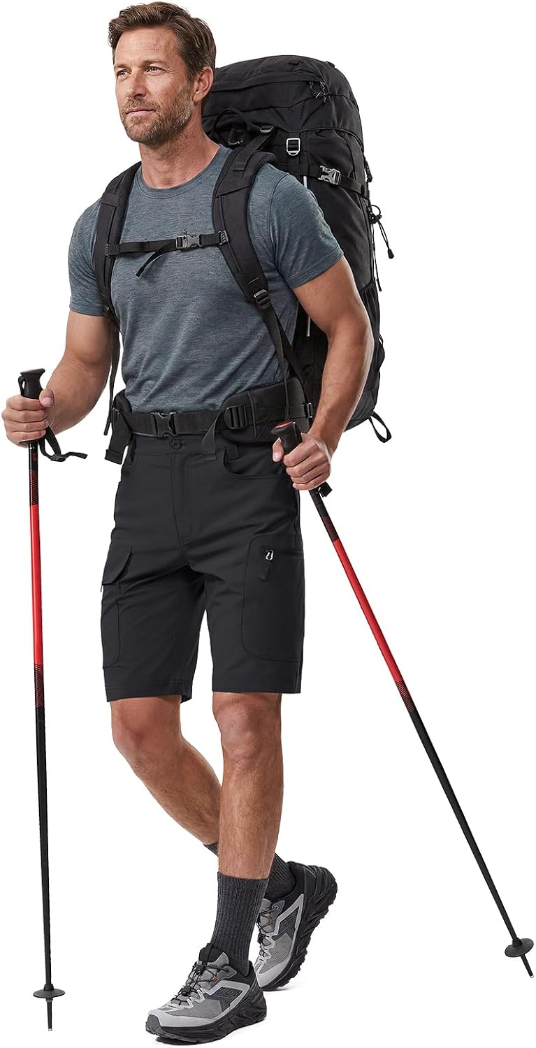 Hiauspor Men's Hiking Cargo Shorts: Quick Dry Lightweight with 6 Pockets