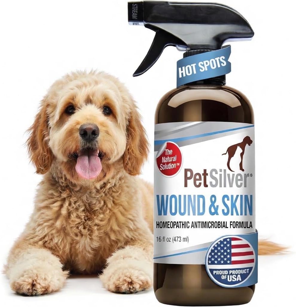 PetSilver Wound Spray, Silver Dog Wound Spray, Hot Spot, USA Made, 16 oz