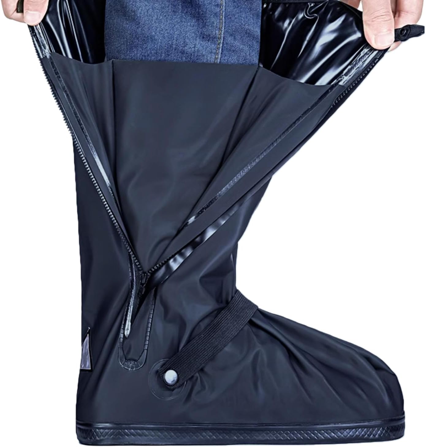 USHTH Black Waterproof Rain Boot Shoe Cover with Reflector (1 Pair)