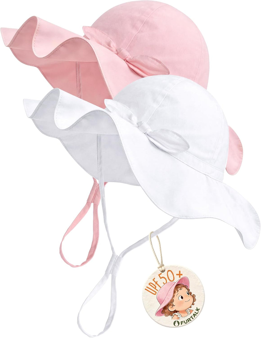 FURTALK Baby Sun Hat Toddler Beach Hats with UPF 50+ Sun Protection Wide Brim Girls Bucket Hat