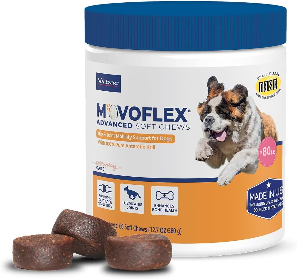 MOVOFLEX Advanced Soft Chews Hip and Joint Support Supplement for Large Dogs - 120 Count by Virbac