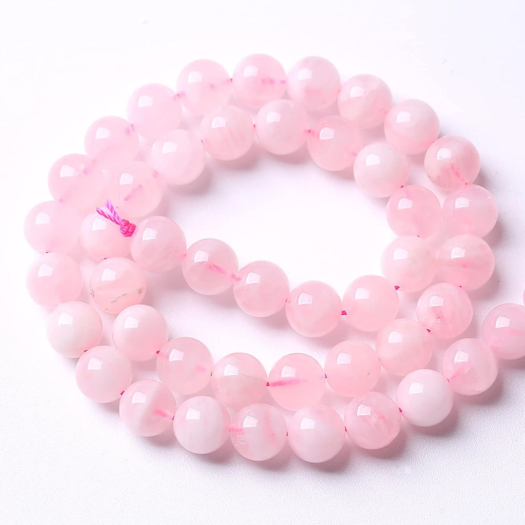 10MM 38PCS Natural Crystal Stone Madagascar Rose Quartz Gemstone Beads for Jewelry Making DIY Bracelet