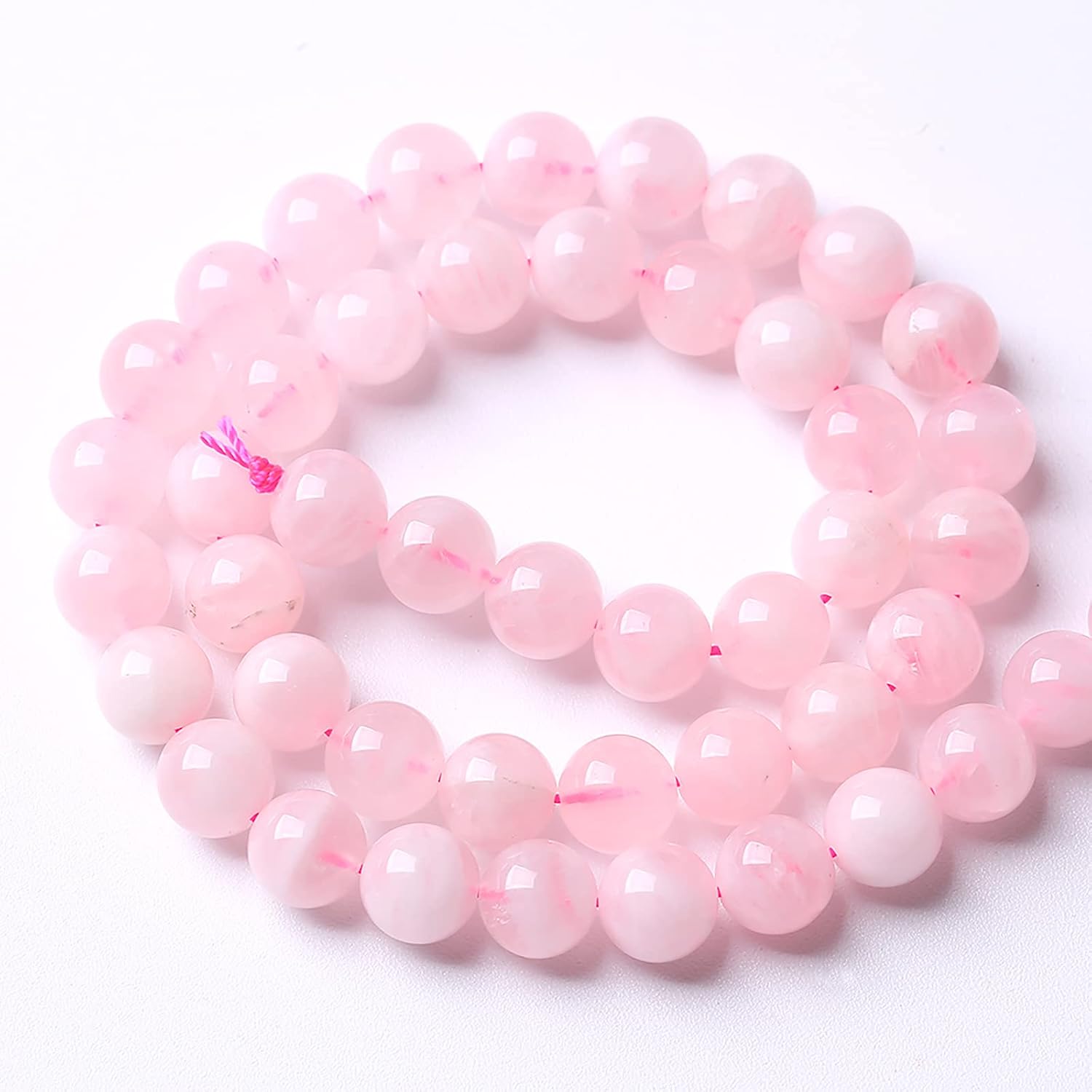 10MM 38PCS Natural Crystal Stone Madagascar Rose Quartz Gemstone Beads for Jewelry Making DIY Bracelet