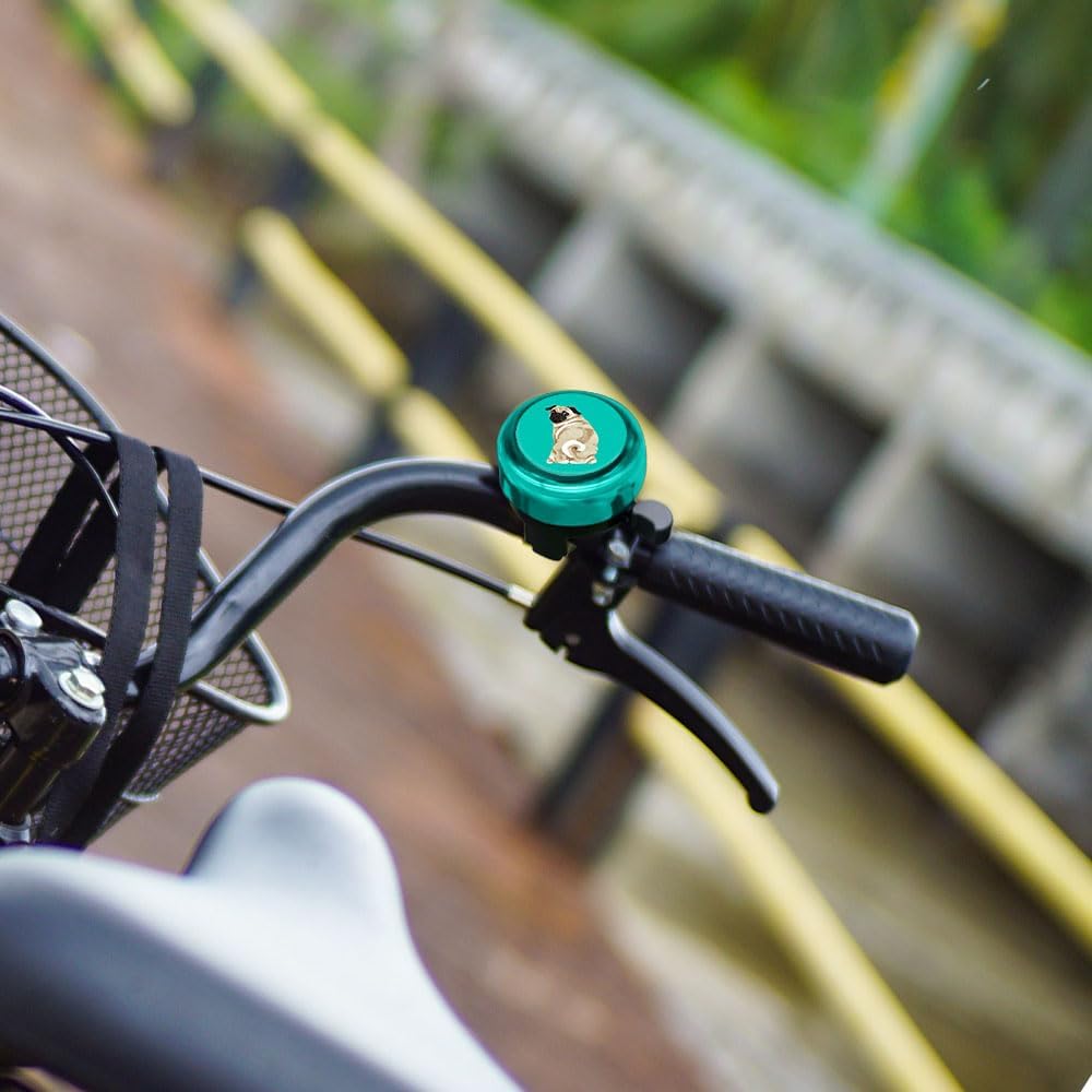 WIRESTER Green Aluminum Round Bike Bell, Classic Ring Bicycle Bell, Bike Accessories Bell Ring for Adults Kids Girls Boys