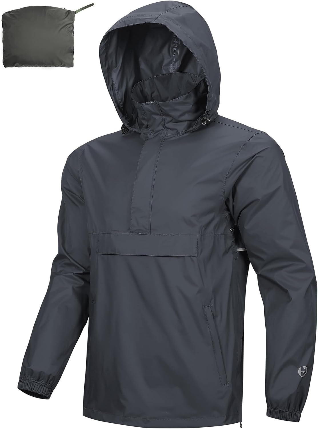Outdoor Ventures Men's Rain Jacket Waterproof Lightweight Packable Pullover