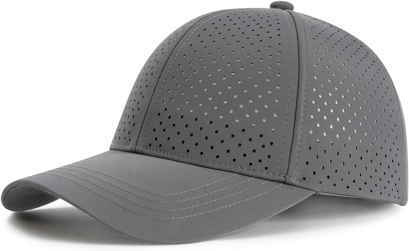 FEINION Men Laser Mesh Breathable Snapback Baseball Cap