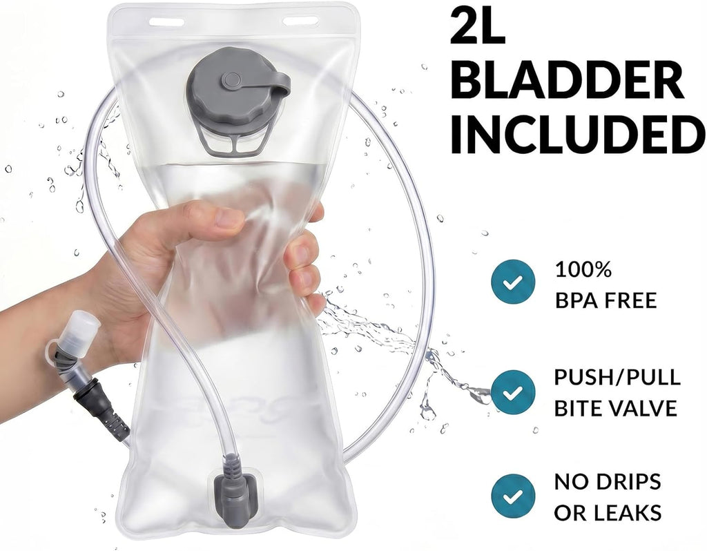 Cooling Hydration Backpack with 3 Removable Ice Packs, 2L BPA-Free Water Bladder, Adjustable Lightweight Outdoor Vest for Running, Trail Running, Hiking, Cycling, and Marathon Training
