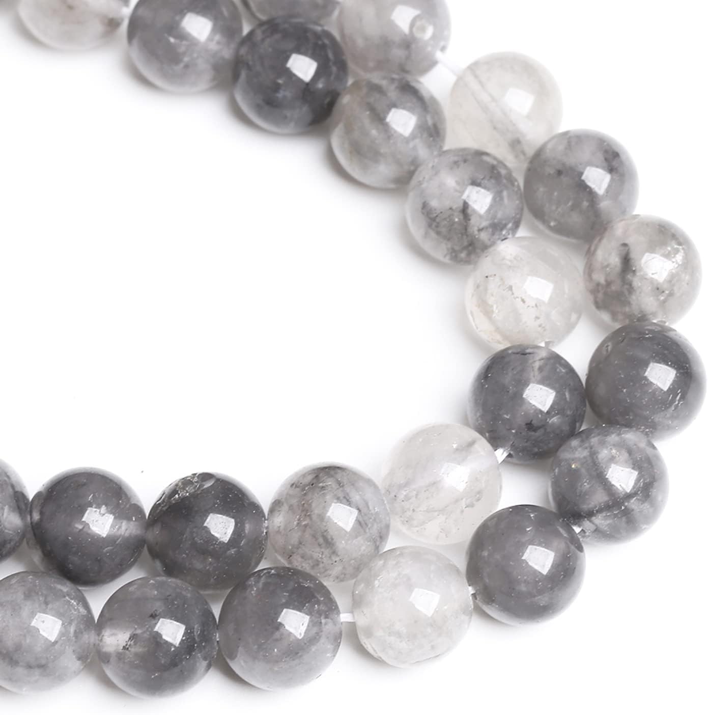 12MM 32PCS Natural Stone Cloudy Quartz Crystal Beads for Jewelry Making DIY Bracelet 1 Strand