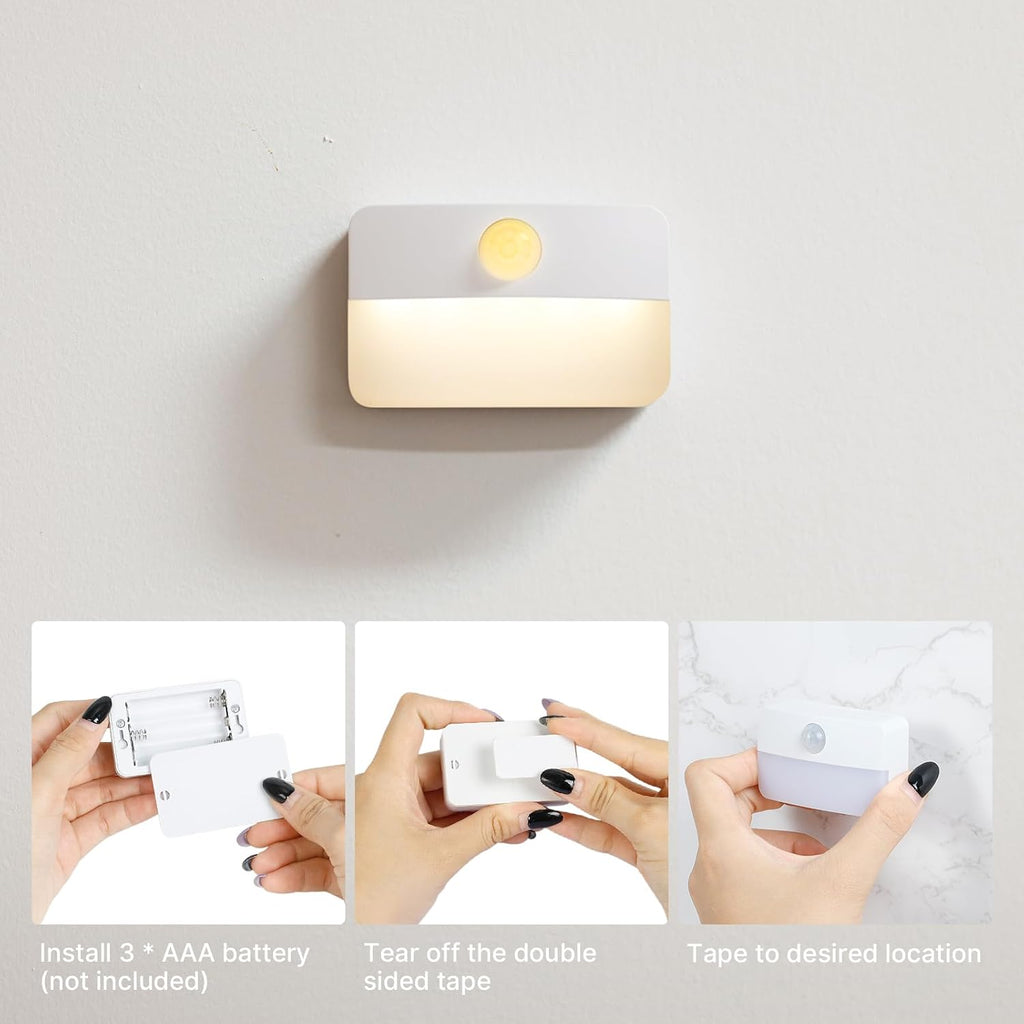 8 Pack Motion Sensor Stair Light Indoor, Battery Operated Night Lights