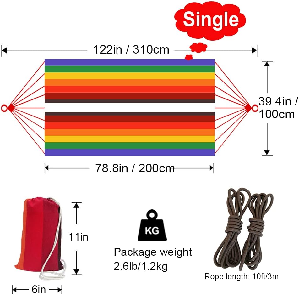 GOCAN Hammock Brazilian Style 1 Person Hammocks 200x100cm