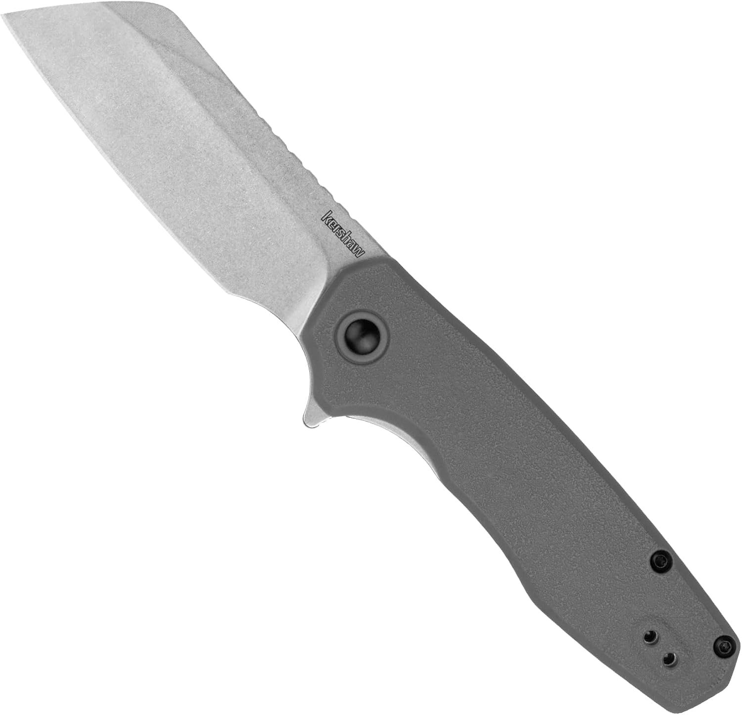 Kershaw Wharf Pocket Knife, Gray, 2.8 Inch Cleaver Blade