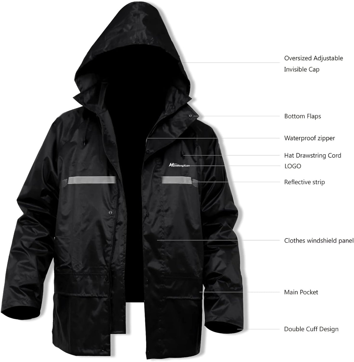 Men's Rain Suit Lightweight Waterproof Protective Raincoats (Jackets and Pants) Rain Gear Workwear