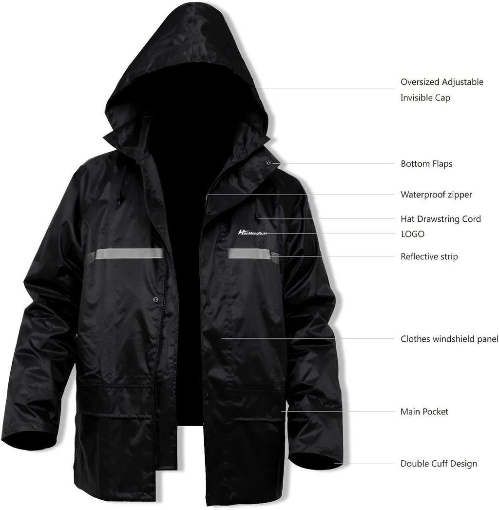 Men's Rain Suit Lightweight Waterproof Protective Raincoats (Jackets and Pants) Rain Gear Workwear