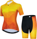 Womens Cycling Jersey Set, Summer Short Sleeve Ladies Mountain Bike Shirt and Shorts Kit MTB Suit Bicycle Clothes