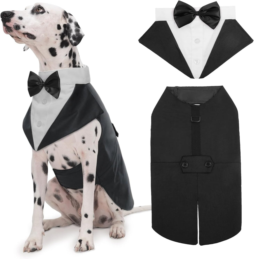 Kuoser Dog Tuxedo, Dog Suit and Bandana Set, Dogs Costume with D-Ring
