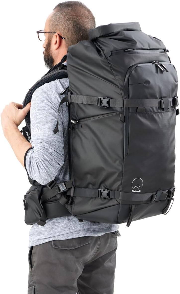 Shimoda Action X70 HD Backpack, Heavy-Duty Outdoor Photography & Video Expedition Pack for DV Core Units, Reinforced Load Support, Roll-Top Expandable Access, Tripod Pockets, Army Green