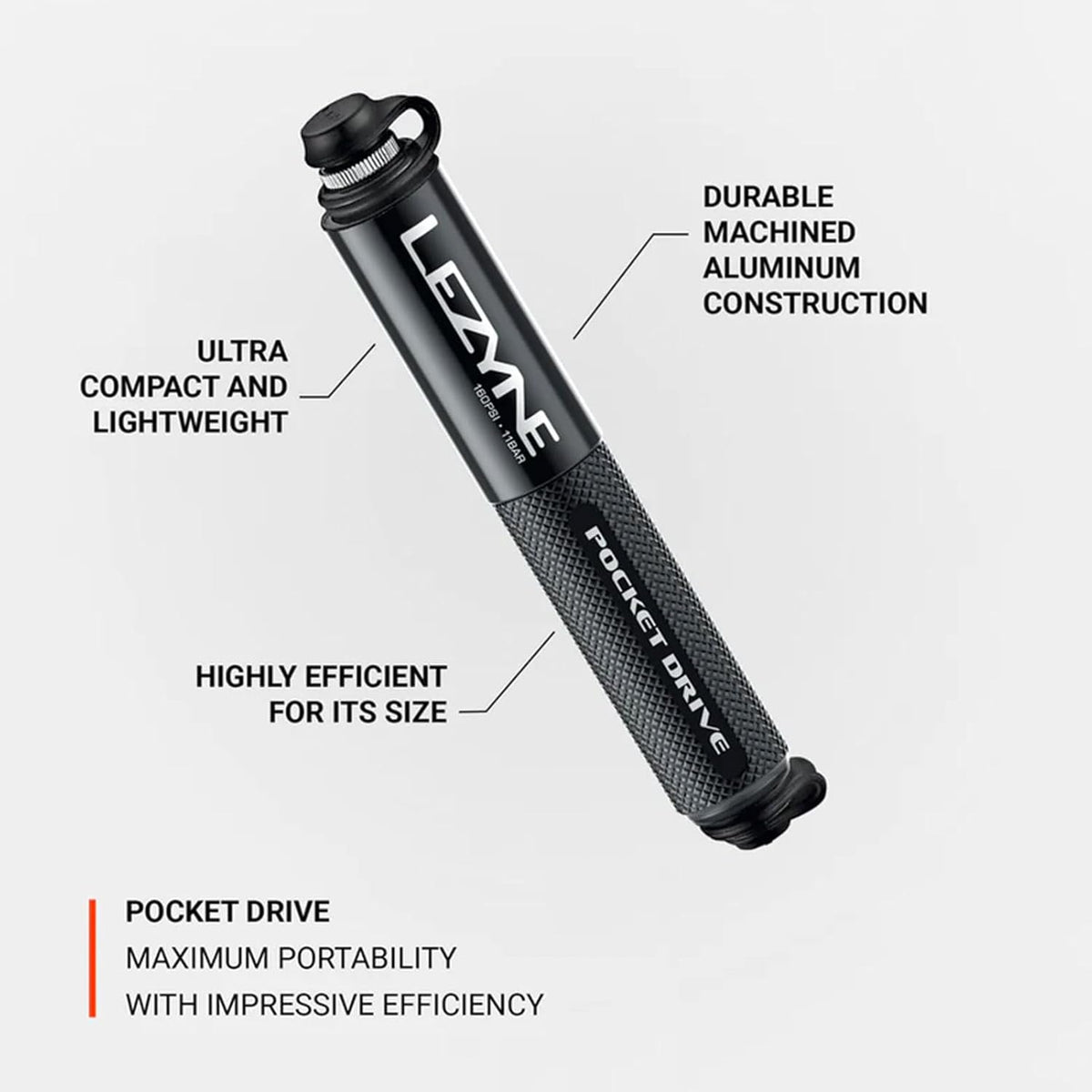 LEZYNE Pocket Drive HP Bike Hand Pump