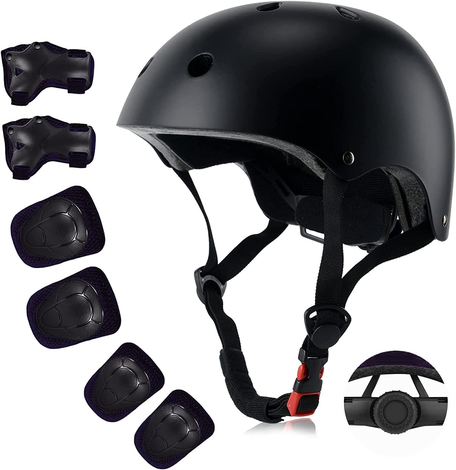 Kids Bike Helmet Set, CPSC Certified with Knee Pads Elbow Pads Wrist Guards,Adjustable Helmet for Ages 3-5-8-15 Toddler Kids&Youth,Bicycle Skateboarding…
