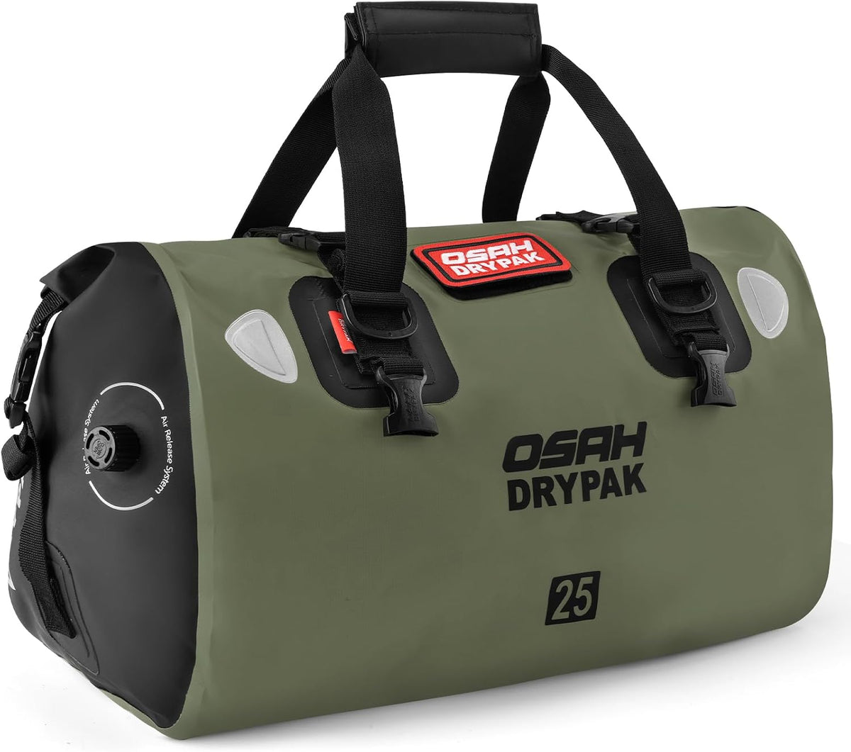 OSAH DRYPAK Waterproof Duffel Bag - Motorcycle Dry Bag Tail Bag with Large Storage Space, Waterproof Luggage Duffle Bags with Outer Mesh Zipper Pocket for Camping, Kayaking, Fishing & Traveling