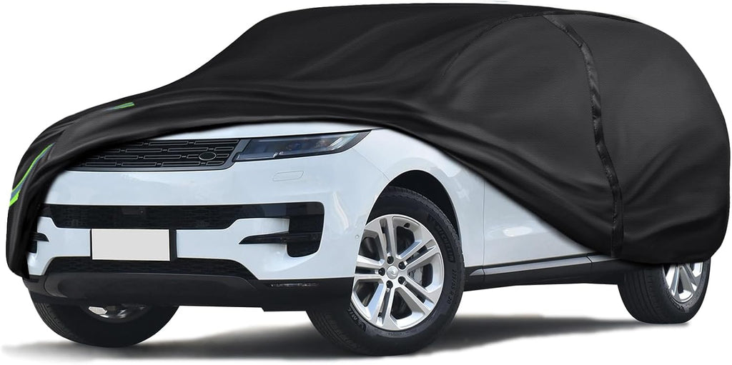 16-Layer 600D Heavy Duty Universal Full Car Cover for Outdoor & Indoor Use - All Weather Sun UV Rain Snow Dust Proof, Waterproof Scratch Resistant, Fits Pickup Body Length 180"-206" /15-17.1 ft