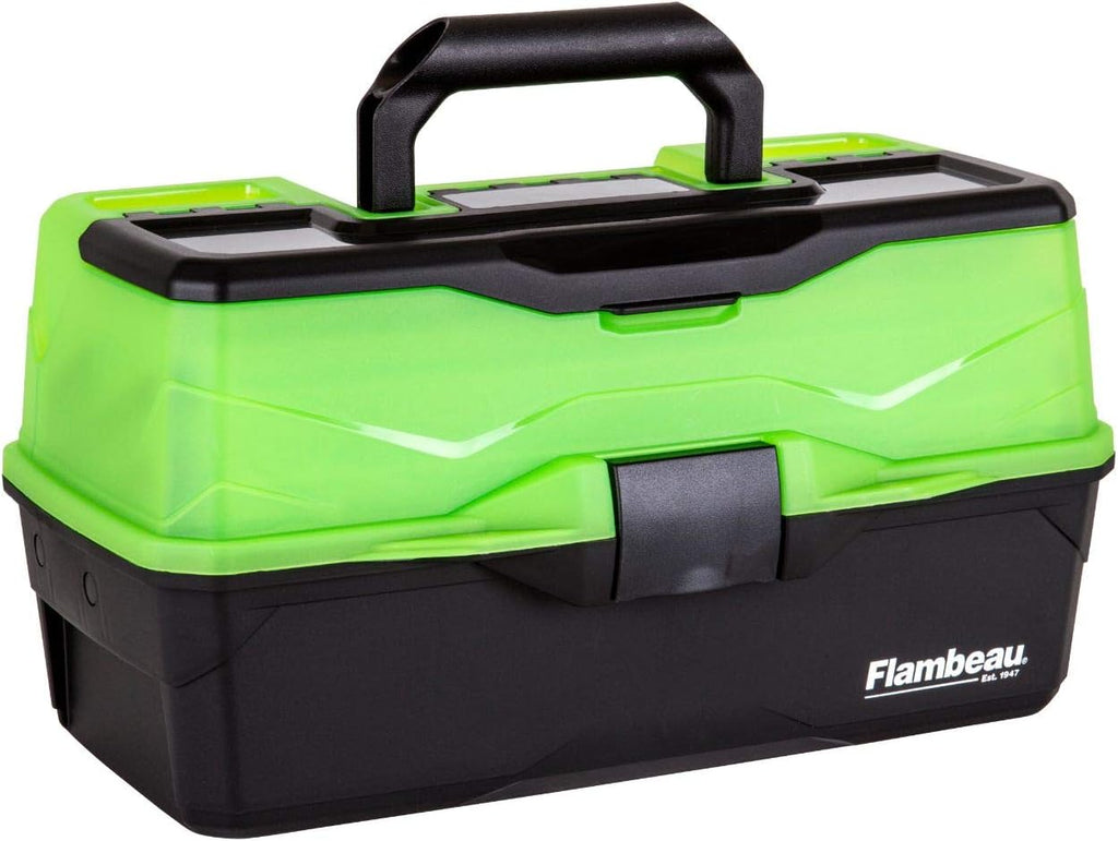 Flambeau Outdoors 6383 3-Tray Tackle Box, 32 Compartments, Red and Gray