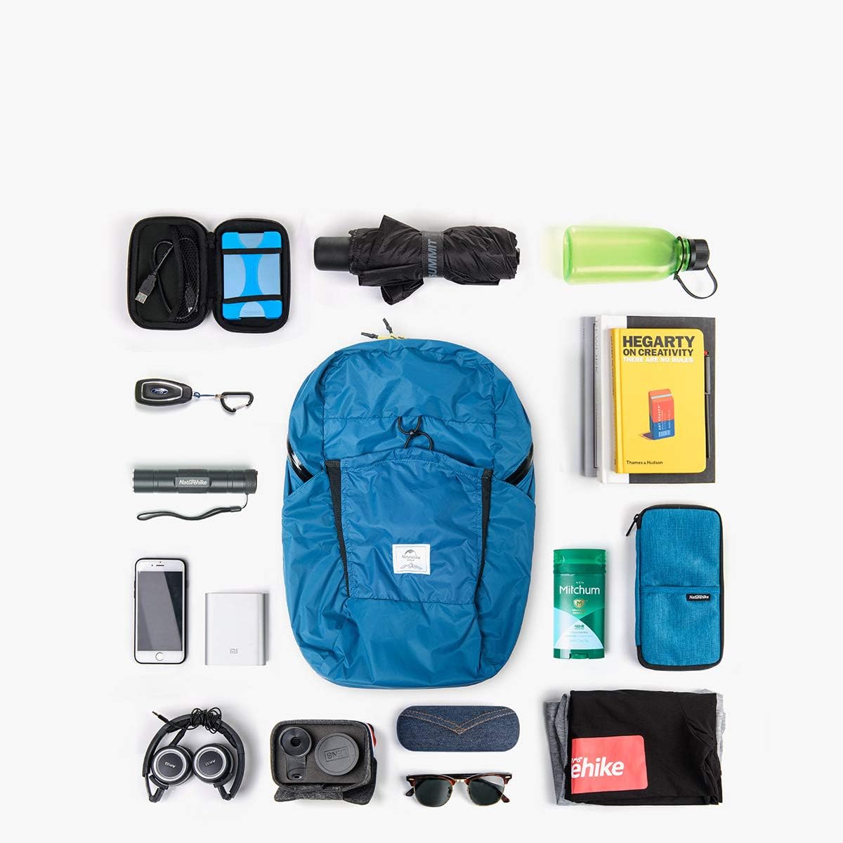 Naturehike 18L Lightweight Hiking Backpack, Waterproof Camping Packable Backpack Ultralight for Travel, Airplane, Small Hiking Daypack for Adults, Blue