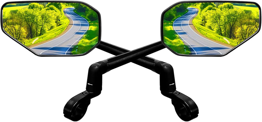 2PCS Foldable Bike Mirror Handlebar 360° Bar End