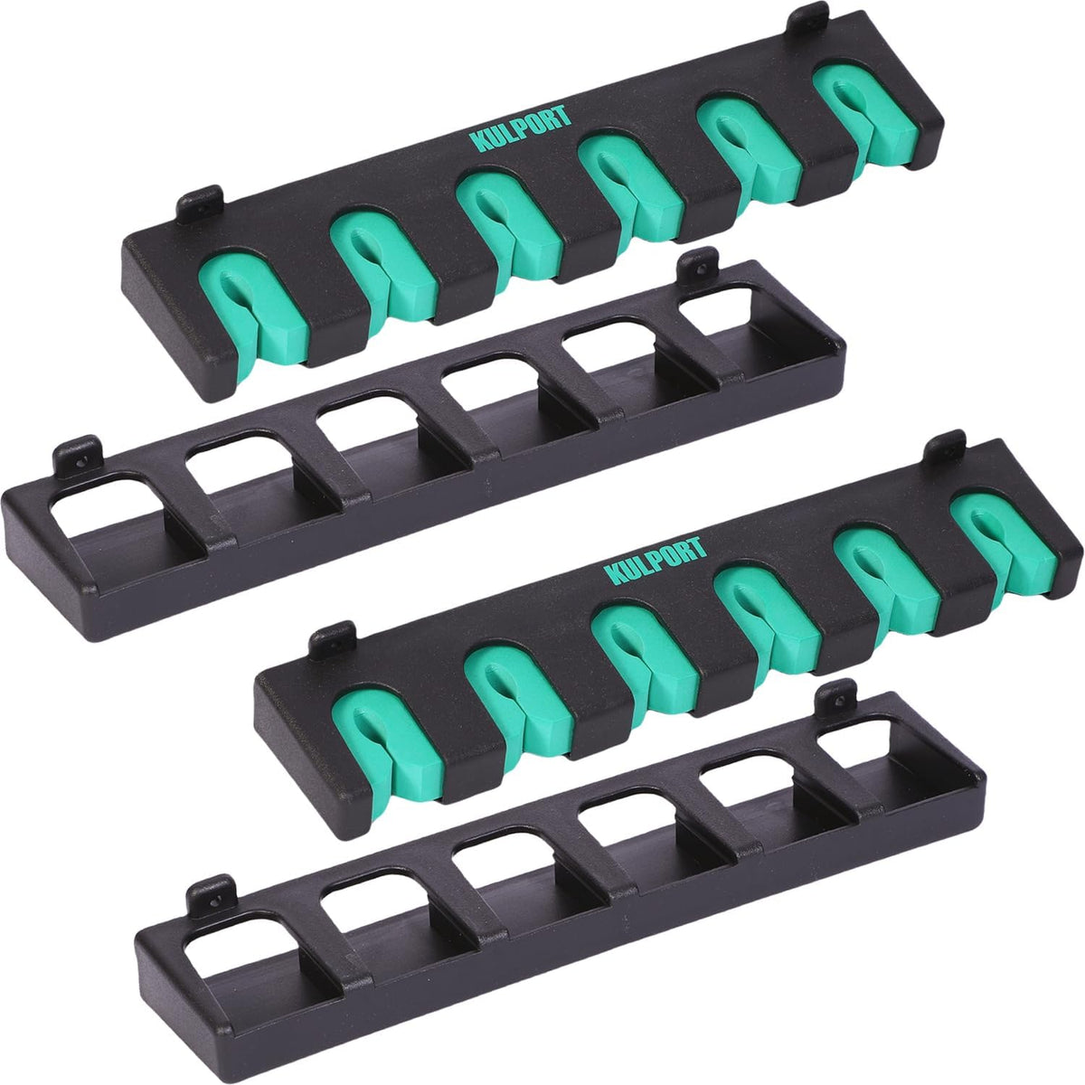 Fishing Rod Rack Holders Wall-Mounted Fishing Pole Holder & Rack, Fishing Pole Holders for Garage & Boat 6-Rod Storage Racks(Horizontal Green, 2 Pair)
