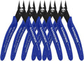 KAIHAOWIN Micro Wire Cutters with Spring, 5 Pack, 5 inch Precision Mini Flush Cutters Bulk, Nippers, Flush Cutting Pliers, Wire Snips, Small Side Cutters for Electronics Crafts Jewelry-Blue