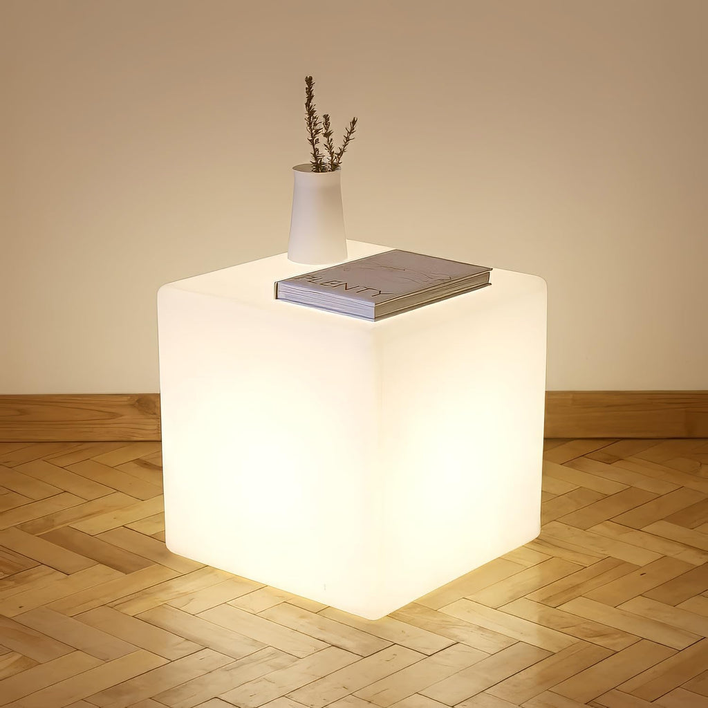 Mr.Go 14-Inch Color Changing LED Cube Light Stool, Glow Cube Seat for Kids