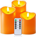 Homemory Halloween Orange Flameless Candles Outdoor, Fall Candles Battery