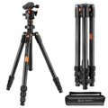 K&F CONCEPT 64" Carbon Fiber Camera Tripod with 1.4" Ball Head