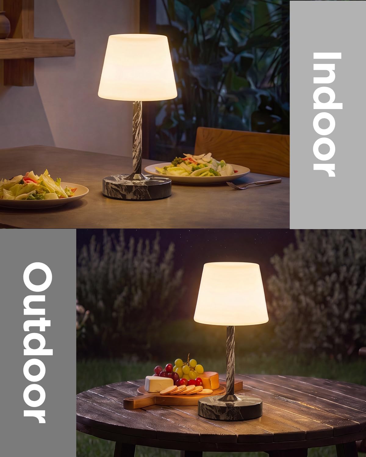 IP65 Waterproof Rechargeable Shower Lamp, Cordless Bathroom Touch Lamps
