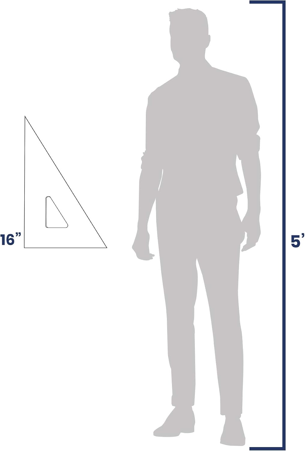 Pacific Arc Drafting Triangle, 16-inch, 30/60/90 Degrees, Fluorescent Orange