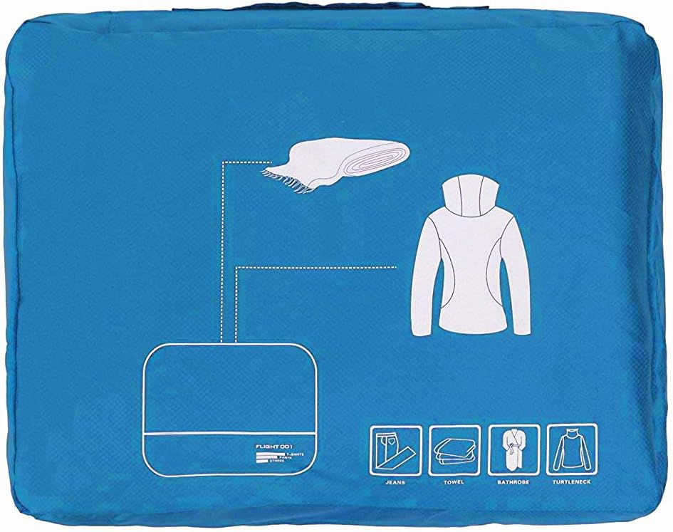 Packing Cubes Set Travel Luggage Organizers Suitcase Lightweight Accessories (Sky Blue)