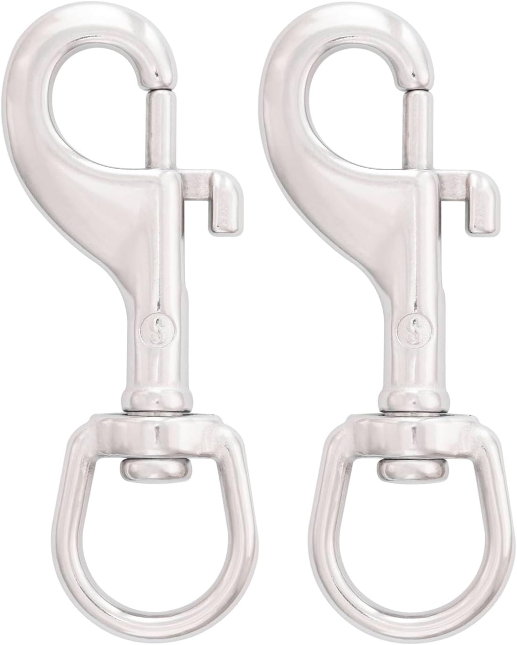 SHONAN 3.5 Inch Swivel Eye Snap Hook, 2 Pack Marine Grade Scuba Bolt Snap, Single Ended Stainless Steel Flag Clips Swivel Snaps for Scuba Diving, Flag Pole Rope, Dog Leash, Camera Strap
