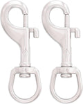 SHONAN 3.5 Inch Swivel Eye Snap Hook, 2 Pack Marine Grade Scuba Bolt Snap, Single Ended Stainless Steel Flag Clips Swivel Snaps for Scuba Diving, Flag Pole Rope, Dog Leash, Camera Strap