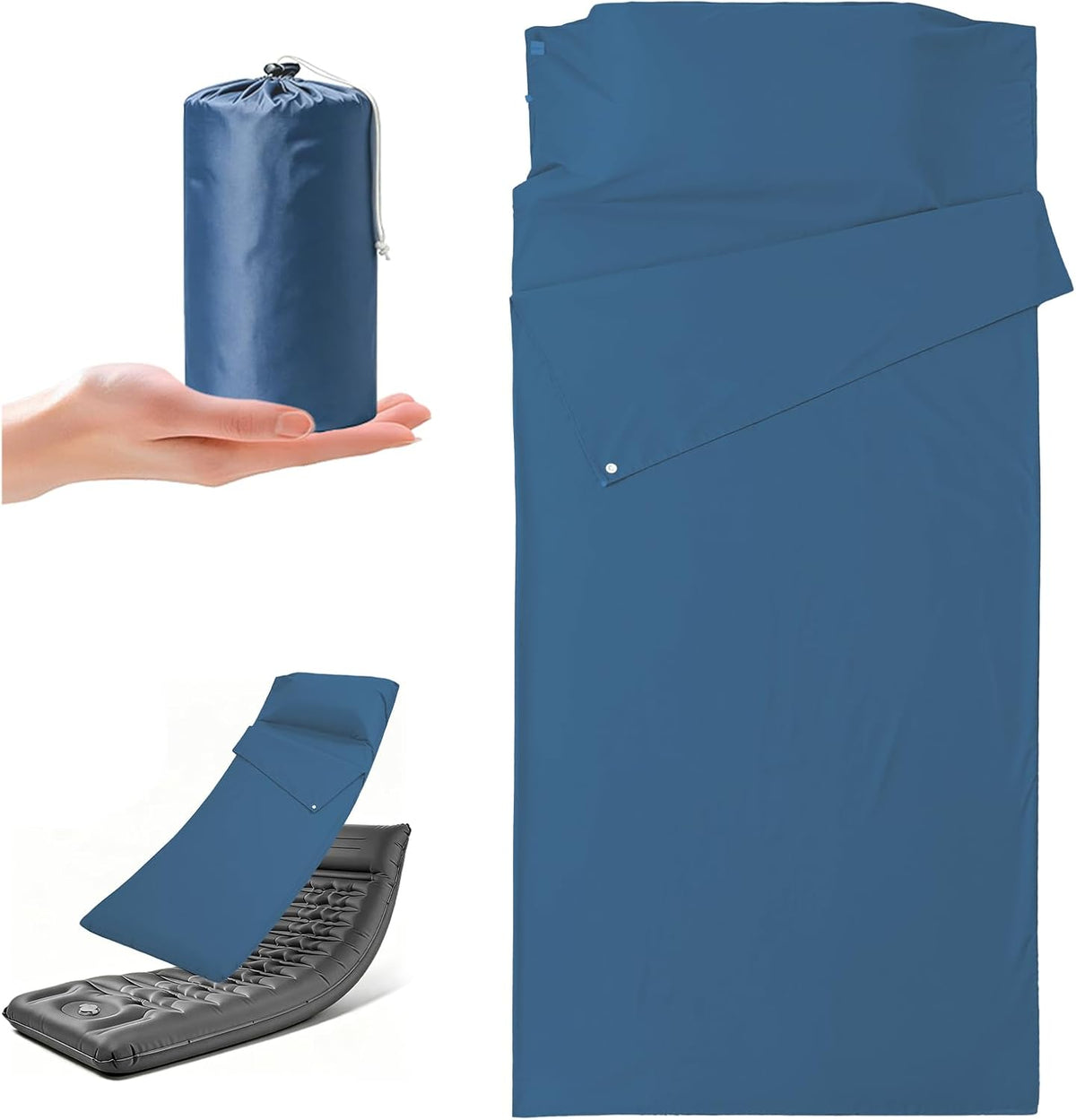 Camping Sleeping Pad Sheet & Sleeping Bag Liner 2-in-1 Camping Sheets