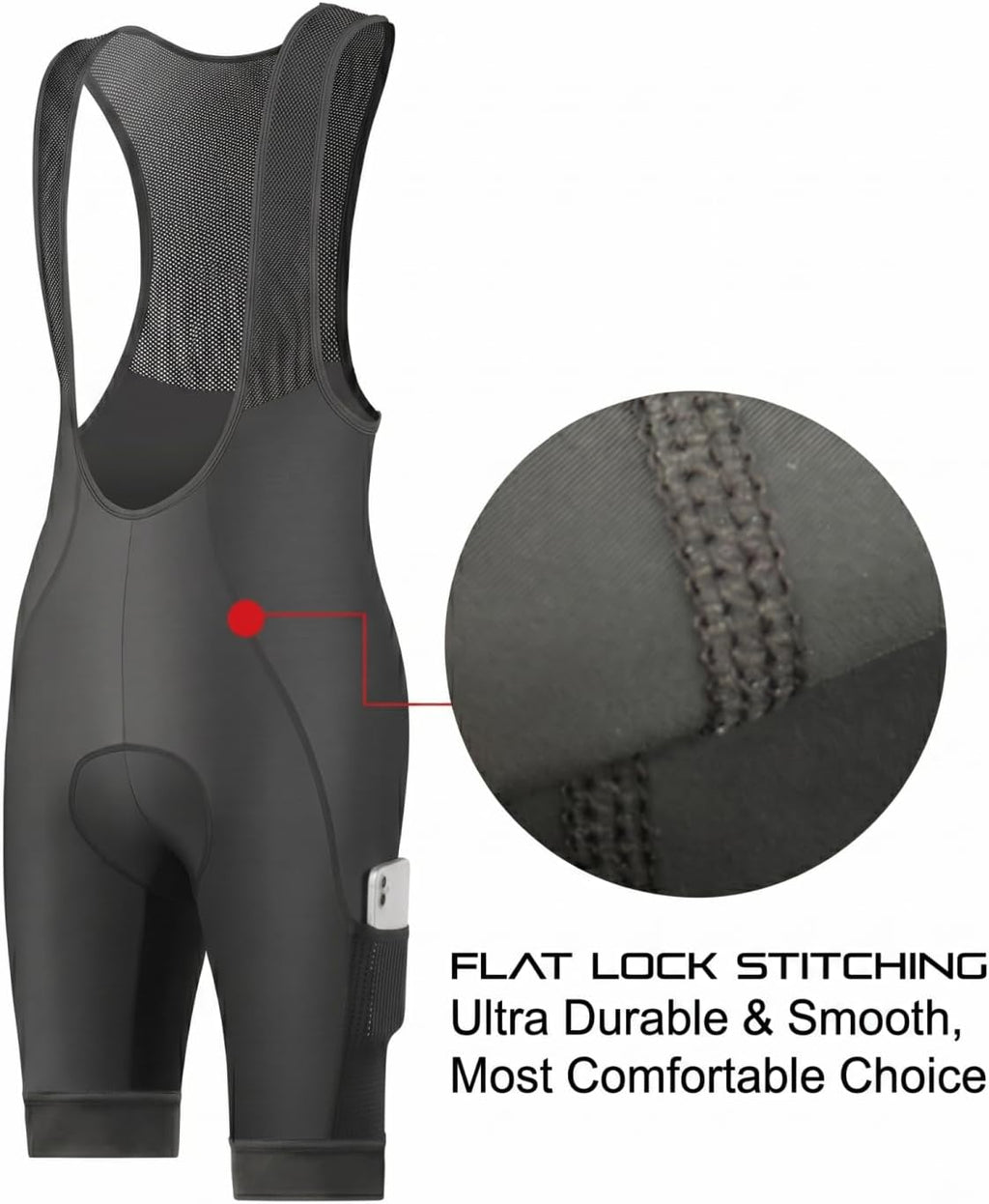 CEROTIPOLAR Men's Cycling Bib Shorts with 4D MaxCool Pad, Ergonomic Cut