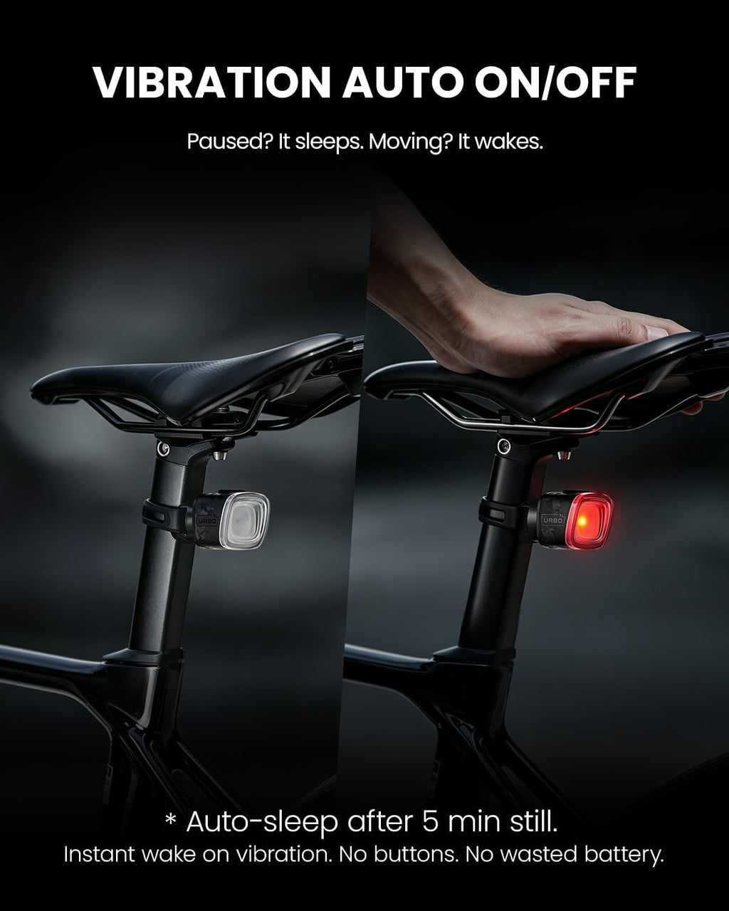 MagicShine URBO COMBO Bike Lights Front and Back, 82h Runtime Bicycle Light