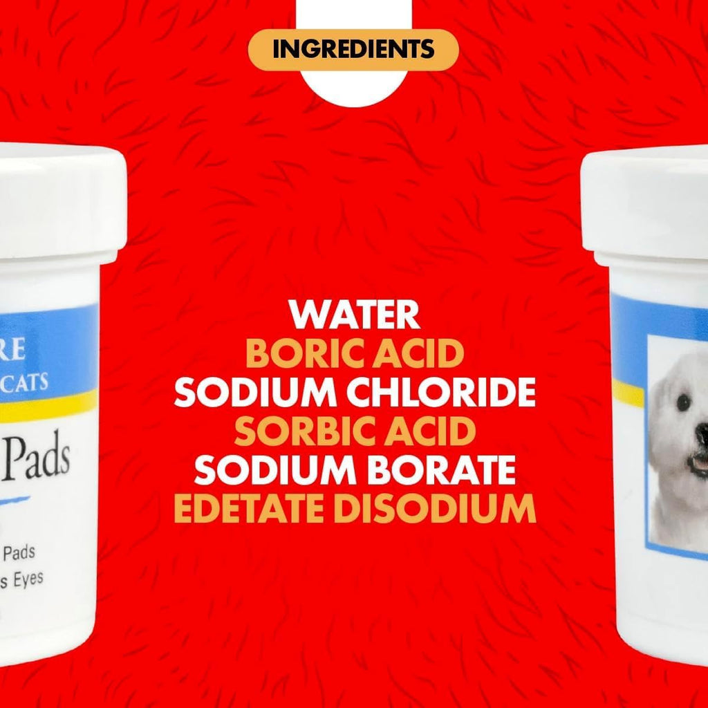 Miracle Care Eye Wash Pads for Dogs and Cats, 90 Pre-Soaked Wipes