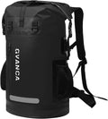 Waterproof Roll Top Kayak Dry Backpack, Floating Outdoor Dry Sack Boating Sailing Canoeing Rafting Fishing Camping 55L Black