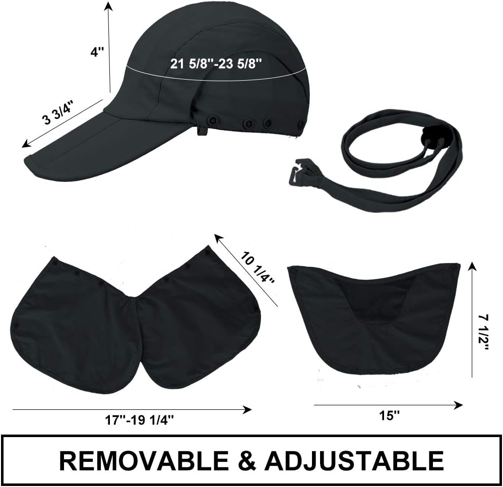 CRISTGEE Foldable Sun Cap, Fishing Hats, UPF 50+ Protection Caps with Face Mask Neck Flap